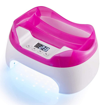 2in1 LED/UV körmös lámpa, eszköztartóval / rózsaszín-fehér (KM-520)