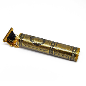 Vezeték nélküli hajvágó, trimmelő - T-pengés, arany, Buddha mintával / 0-4 mm (SK-8017)