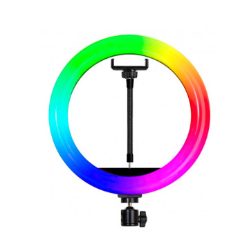 RGB LED körfény távirányítóval és telefontartóval, 26 cm