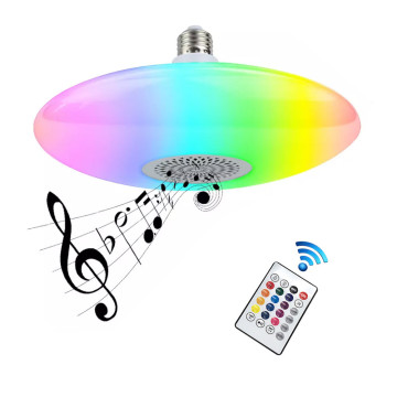 Távirányítású, zenélő UFO LED lámpa RGB fénnyel, 24 W