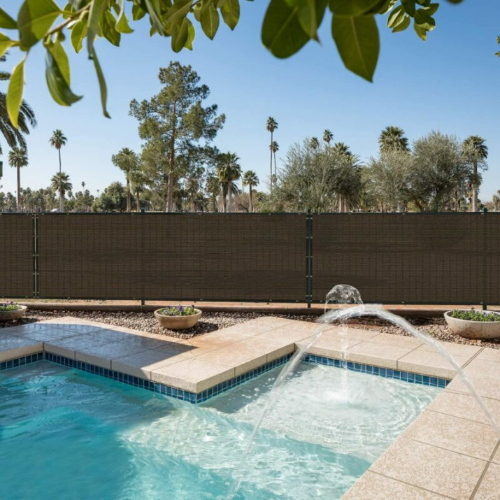 Elite Garden® HDPE belátásgátló, betekintésgátló, árnyékoló háló kerítésre, fekete-barna színben + rögzítőzsinór, 1,5 x 25 m