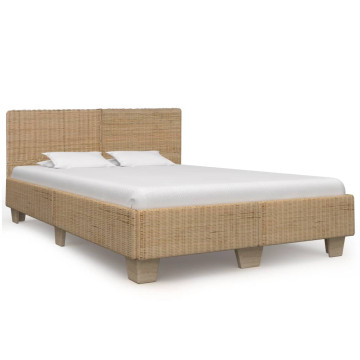 Kézzel font valódi rattan ágykeret 140 x 200 cm - utánvéttel vagy ingyenes szállítással
