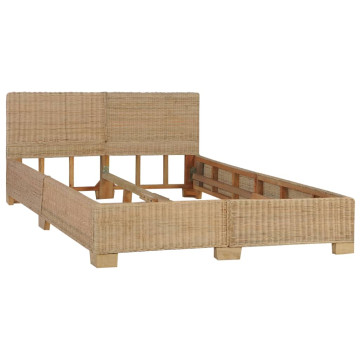 Kézzel font valódi rattan ágykeret 140 x 200 cm - utánvéttel vagy ingyenes szállítással