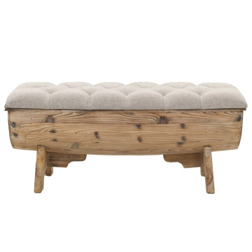Tömör fa és szövet tárolópad 103 x 51 x 44 cm - utánvéttel vagy ingyenes szállítással