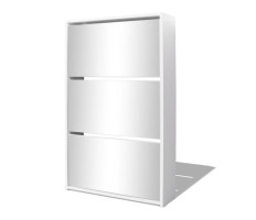 3 szintes fehér cipőszekrény tükörrel 63 x 17 x 102,5 cm - utánvéttel vagy ingyenes szállítással