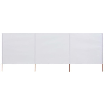 3 paneles homokfehér szövet szélfogó 400 x 80 cm - utánvéttel vagy ingyenes szállítással