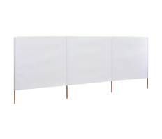 3 paneles homokfehér szövet szélfogó 400 x 80 cm - utánvéttel vagy ingyenes szállítással