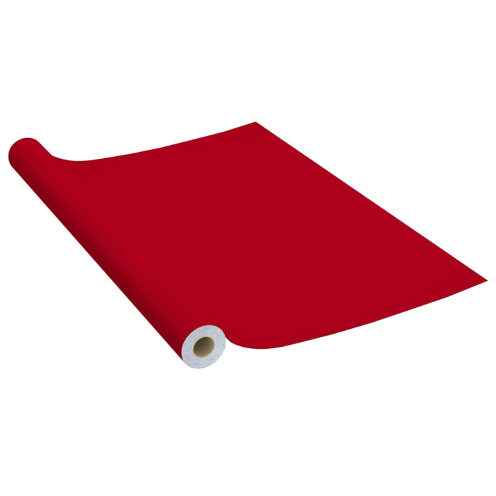 Piros öntapadó PVC bútorfólia 500 x 90 cm - utánvéttel vagy ingyenes szállítással