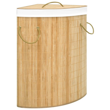 Sarok bambusz szennyestartó kosár 60 L - utánvéttel vagy ingyenes szállítással