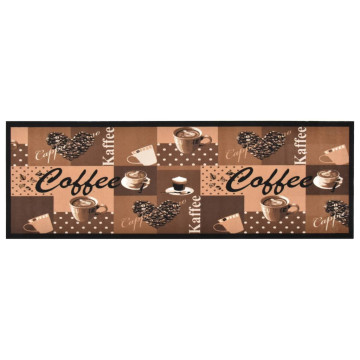 Barna kávémintás mosható konyhai szőnyeg 45 x 150 cm - utánvéttel vagy ingyenes szállítással