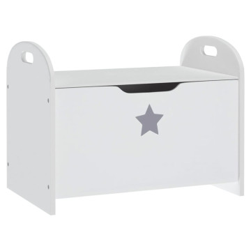 Fehér MDF gyermek tárolópad 62 x 40 x 46,5 cm - utánvéttel vagy ingyenes szállítással