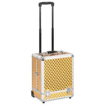 Aranyszínű alumínium sminkbőrönd 35 x 29 x 45 cm - utánvéttel vagy ingyenes szállítással