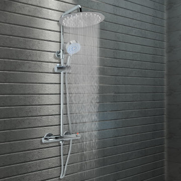 Rozsdamentes acél dupla fejű zuhanyszett termosztáttal - utánvéttel vagy ingyenes szállítással