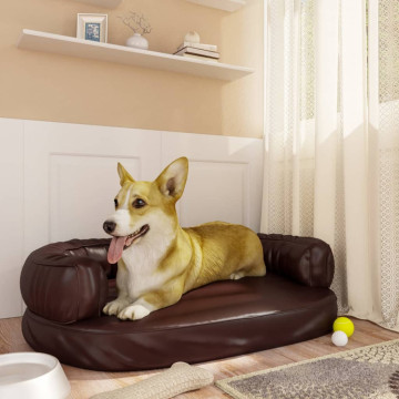 Barna ergonomikus műbőr kutyaágy 75 x 53 cm - utánvéttel vagy ingyenes szállítással