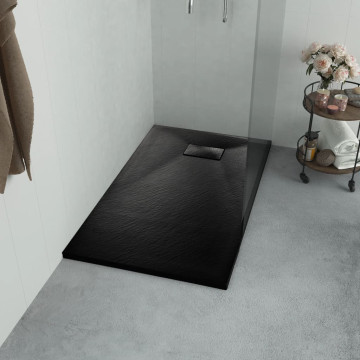 Fekete SMC zuhanytálca 100 x 80 cm - utánvéttel vagy ingyenes szállítással