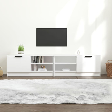 2 db fehér szerelt fa TV-szekrény 80 x 35 x 36,5 cm - utánvéttel vagy ingyenes szállítással