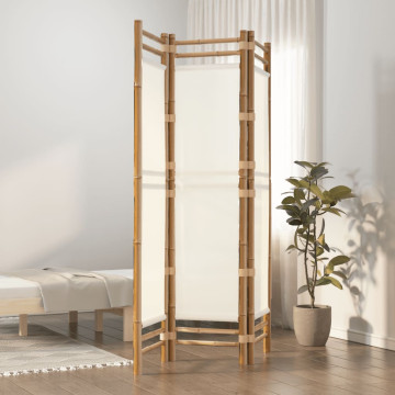 3 paneles összecsukható bambusz és vászon térelválasztó 120 cm - utánvéttel vagy ingyenes szállítással