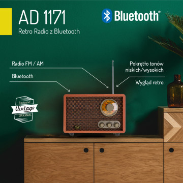 Adler AD1171 Bluetooth-os Retro Rádió