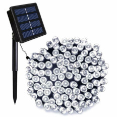 100 LED-es napelemes kerti fényfüzér, hidegfehér, 11,40 m